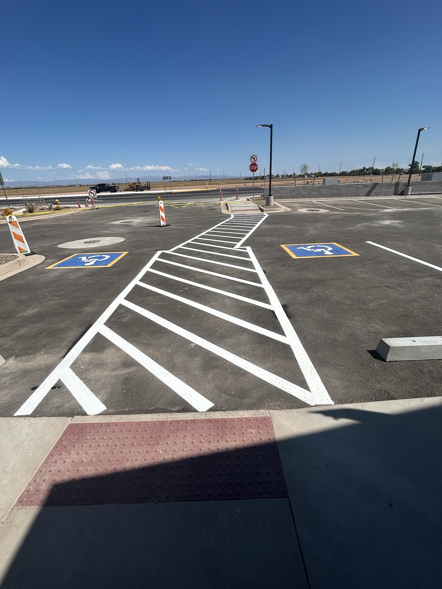Parking Lot handicap crosswalk stripes